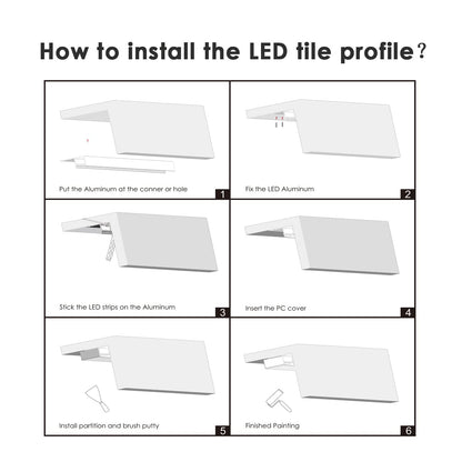 Profil LED Besseto 6 x 1 m Aluminiu cu difuzor laptos