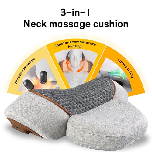 Perna masaj gat cu incalzire 2025 + vibratii, Grey - Pain Relief