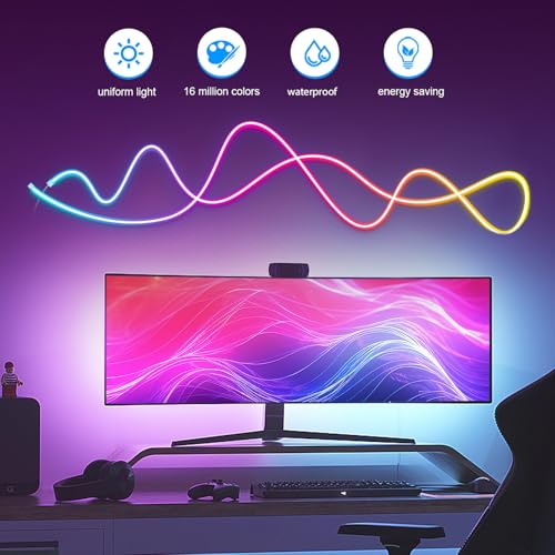 Banda LED Neon 15m RGB + APP + Telecomanda, IP65, 1080 LED-uri