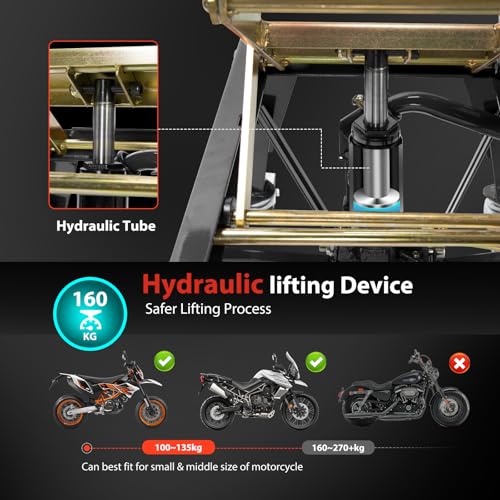 Cric foarfeca moto/ATV VIVOHOME 160kg, hidraulic, 4 roti stabile