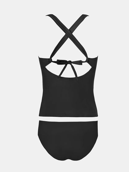 Costum de baie XL - CUPSHE Tankini V Neck Crisscross Reglabil