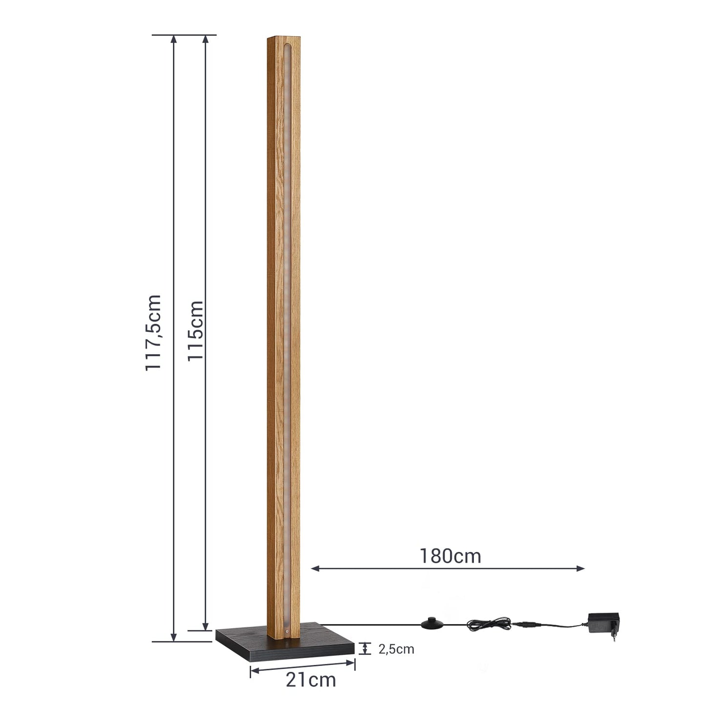 Lampa de podea EDISHINE Wooden 18W LED dimmabila 3000K greige