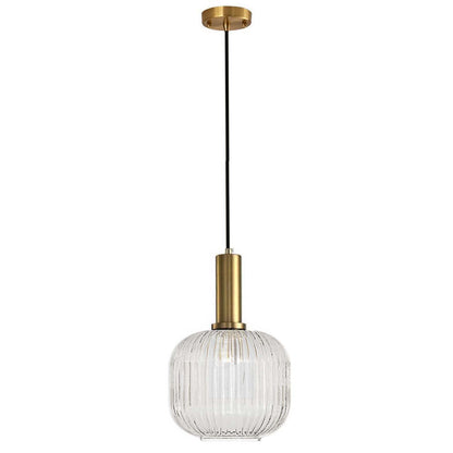 Lampa suspendata Clear Glass M E27 60W finisaj bronz