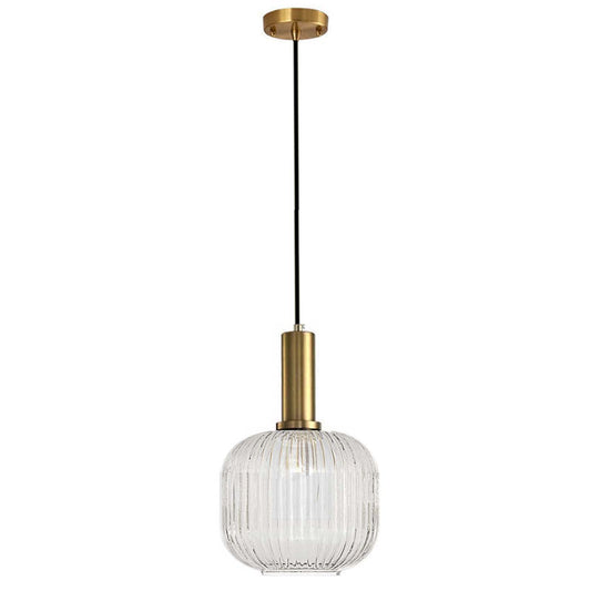 Lampa suspendata Clear Glass M E27 60W finisaj bronz