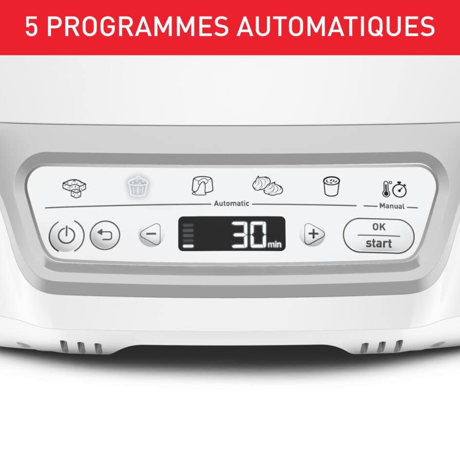 Aparat pentru prajituri Tefal Cake Factory Delices KD812110, argintiu, 5 programe automate si mod manual