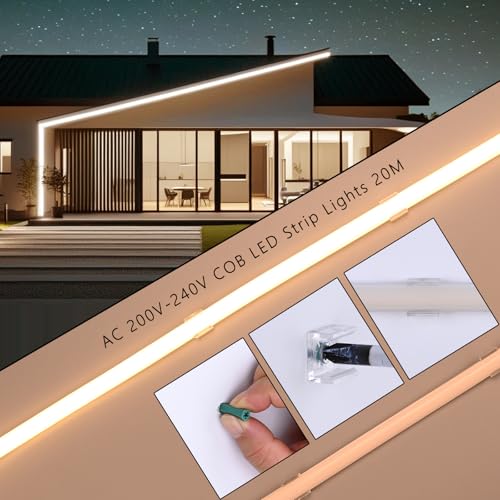 Banda LED COB 20 m 220V IP65 3000K CRI90 288LED/m, lumina uniforma