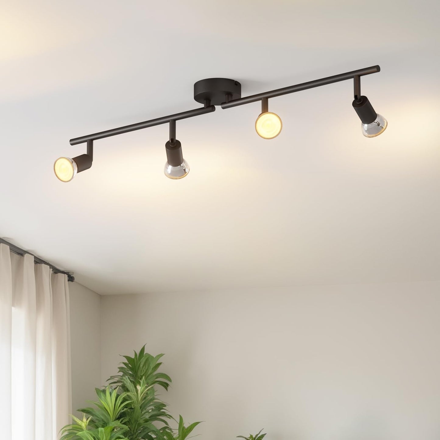 Spotlight plafon LVWIT 4 Way GU10 40W, alb, metal