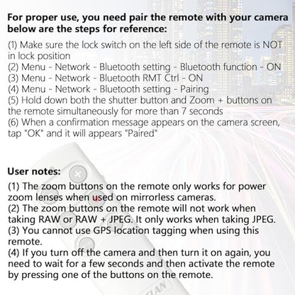 Trepied wireless AODELAN pentru Sony ZV-E10,ZV-1,ZV-1 II, ZV-1F, a6100, a6400, a6600, a7 III, a7R III, a7R IV, a9, a9 II, telecomanda Bluetooth