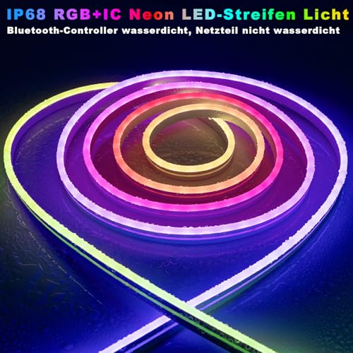 Banda LED Neon RGB Lichaser 15 m RGB+IC, IP68, Bluetooth, 24V