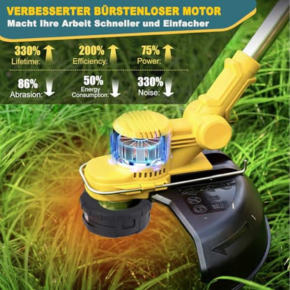 Motocoasa Electrica Trimmer iarba cu acumulator Fiutazge, brushless, 2x4.0Ah, 5 lame