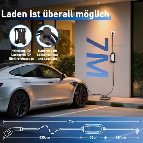 Cablu incarcare Type 2 Schuko 7m 3.6kW 6-16A + control curent 4 trepte