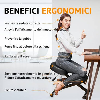 Scaun ergonomic genunchi ajustabil Himimi, corectare postura, suport ortopedic