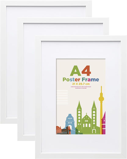 Rame foto EGOFINE 50x70 cm din lemn cu plexiglas alb, set 2 pentru perete