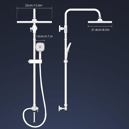 Dus Hibbent Self-Cleaning Rainfall Shower Kit 30cm 4 moduri