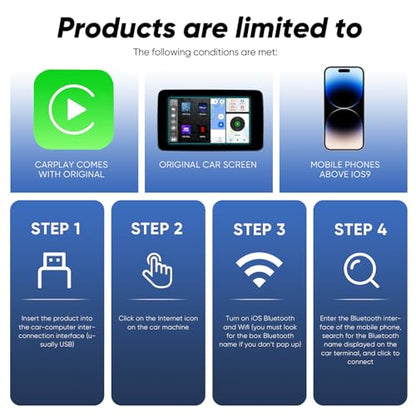 LORESJOY Adaptor CarPlay Wireless - iOS 9+ - conectare fara cablu rapida