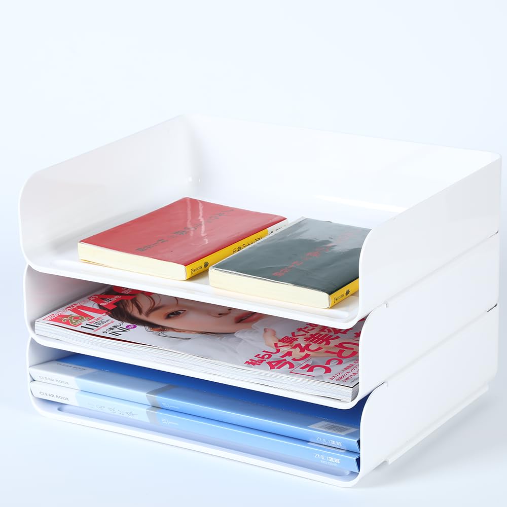 Organizator documente HKeeper 4 niveluri A4 plastic alb