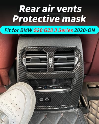 Ornamente grila aer spate G20 BMW, stil carbon, protectie panou AC