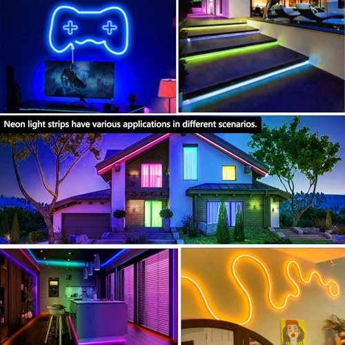 Banda Led Neon RGB 18m Bvokon control app/telecomanda, IP65, music sync