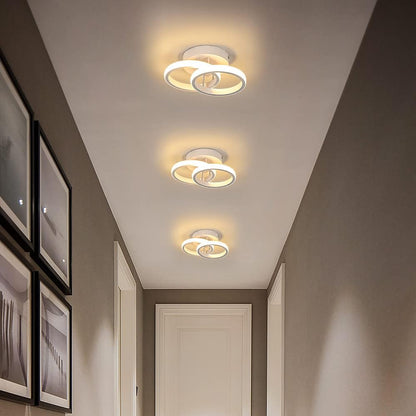 Goeco LED Ceiling Light, 2 Bulbs, Modern Round Design Ceiling Light, 3000 K Warm White Light, 22 W LED Lamp, Silicone Cover, LED Light for Living Room, Bedroom, Kitchen (White Model 1)