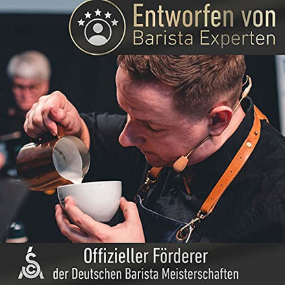 Espresso Tamper 58.5 mm BaristaLegends + baza inox, maner lemn, anti-vacuum