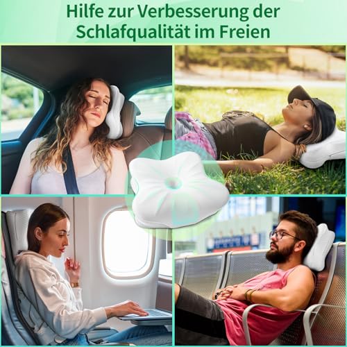 Perna ergonomica camping memory foam SAHEYER + suport gat, confort in calatorii