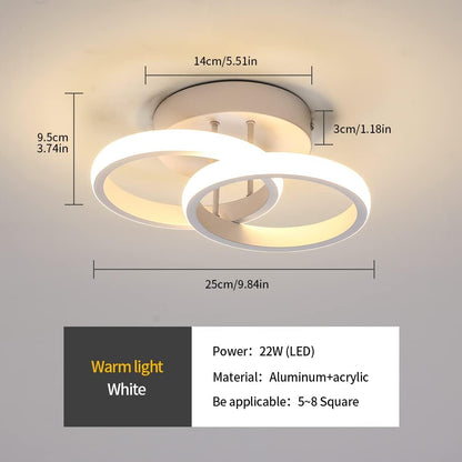Goeco LED Ceiling Light, 2 Bulbs, Modern Round Design Ceiling Light, 3000 K Warm White Light, 22 W LED Lamp, Silicone Cover, LED Light for Living Room, Bedroom, Kitchen (White Model 1)