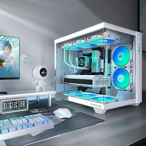 Carcasa PC Mid Tower Y6 MUSETEX, 5x120mm ARGB PWM, sticla 270°