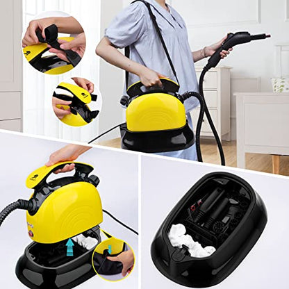 Curatator cu abur MLMLANT multifunctional 1100 ml, aparat curatare cu abur portabil cu 21 accesorii, pentru canapea, baie, bucatarie, podea, geamuri, covor, tapiterie, scaune auto si gresie