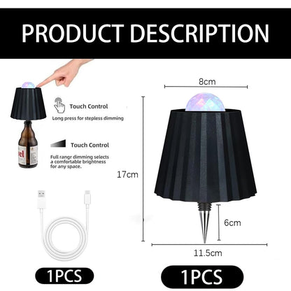 Lampa sticla RIRIDAMAI LED USB C cu proiectie stele, neagra