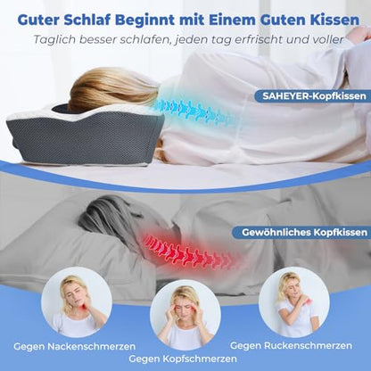 Perna ergonomica cervicala 63.5x40.6cm SAHEYER + spuma memory, suport gat