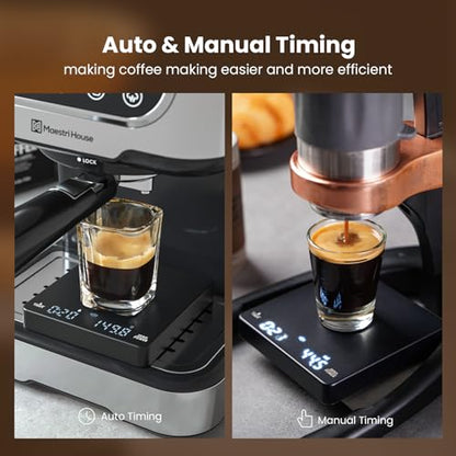 Cantar cafea Ultra Mini But Pro cu timer 2kg/0.1g + Maestri House + reincarcabil,