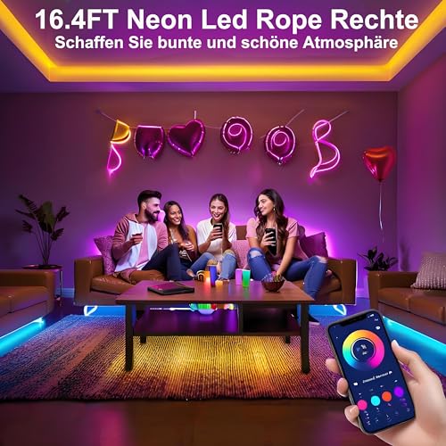Banda led neon RGB 20m Calflux Bluetooth, RGB si IP65