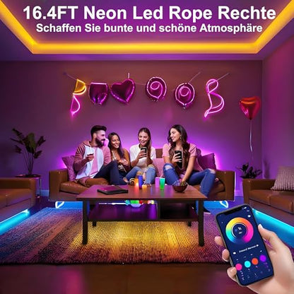 Banda led neon RGB 20m Calflux Bluetooth, RGB si IP65