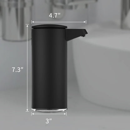 AIKE AK1333 280ml/9.5oz Automatic Soap Dispenser USB Rechargeable, Stainless Steel Soap Dispenser, Touchless Hand Soap Dispenser Liquid for Bathroom and Kitchen Matte Black