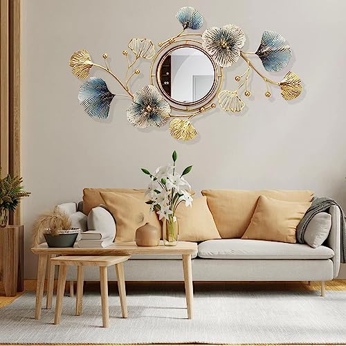 Oglinda decorativa perete Ginkgo Leaf 118x68 cm Creative Metal, design statement