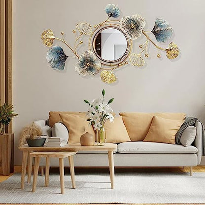 Oglinda decorativa perete Ginkgo Leaf 118x68 cm Creative Metal, design statement