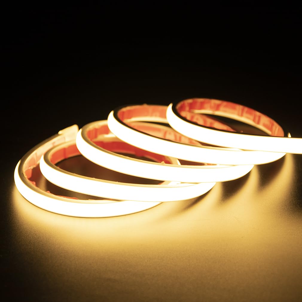 pcning COB LED Strip, 3 Metres, Self-Adhesive Cool White, Waterproof IP67, 3 m LED Strip Light, 230 V, Direct Connection with Plug (Cool White, 3)