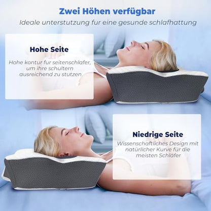 Perna ergonomica cervicala 63.5x40.6cm SAHEYER + spuma memory, suport gat