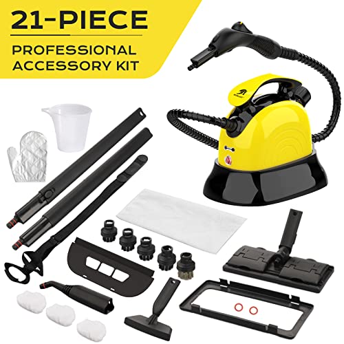 Curatator cu abur MLMLANT multifunctional 1100 ml, aparat curatare cu abur portabil cu 21 accesorii, pentru canapea, baie, bucatarie, podea, geamuri, covor, tapiterie, scaune auto si gresie