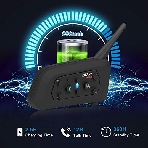 Intercom casca moto V6 Pro EJEAS, full duplex, 1200 m, 6 rideri