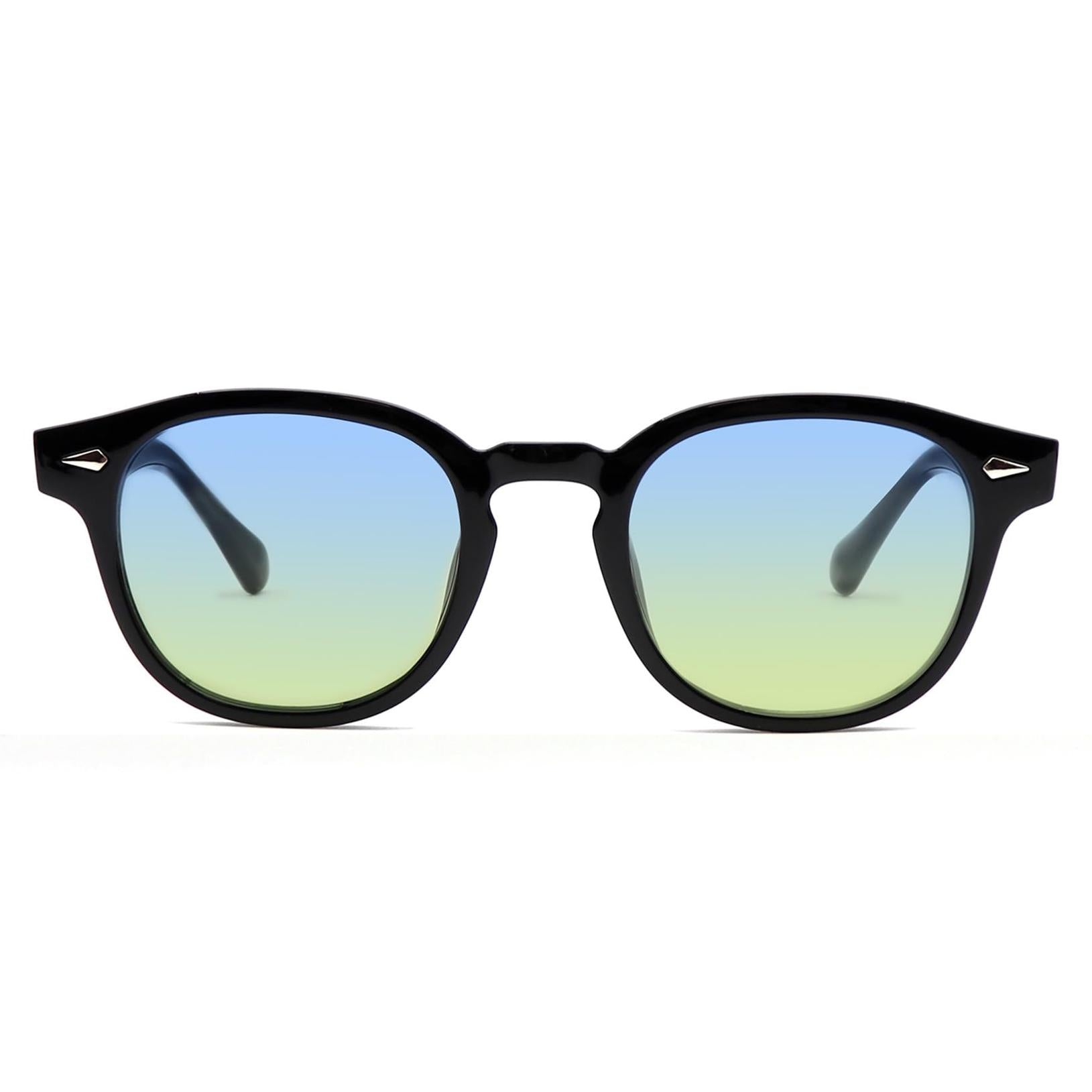 HWYYLX Retro Oval Polarized Sunglasses For Men Women, Vintage Depp Style Round Sunglasses, Fashion UV400 Protection Tinted Lens Carnival Sun Glasses