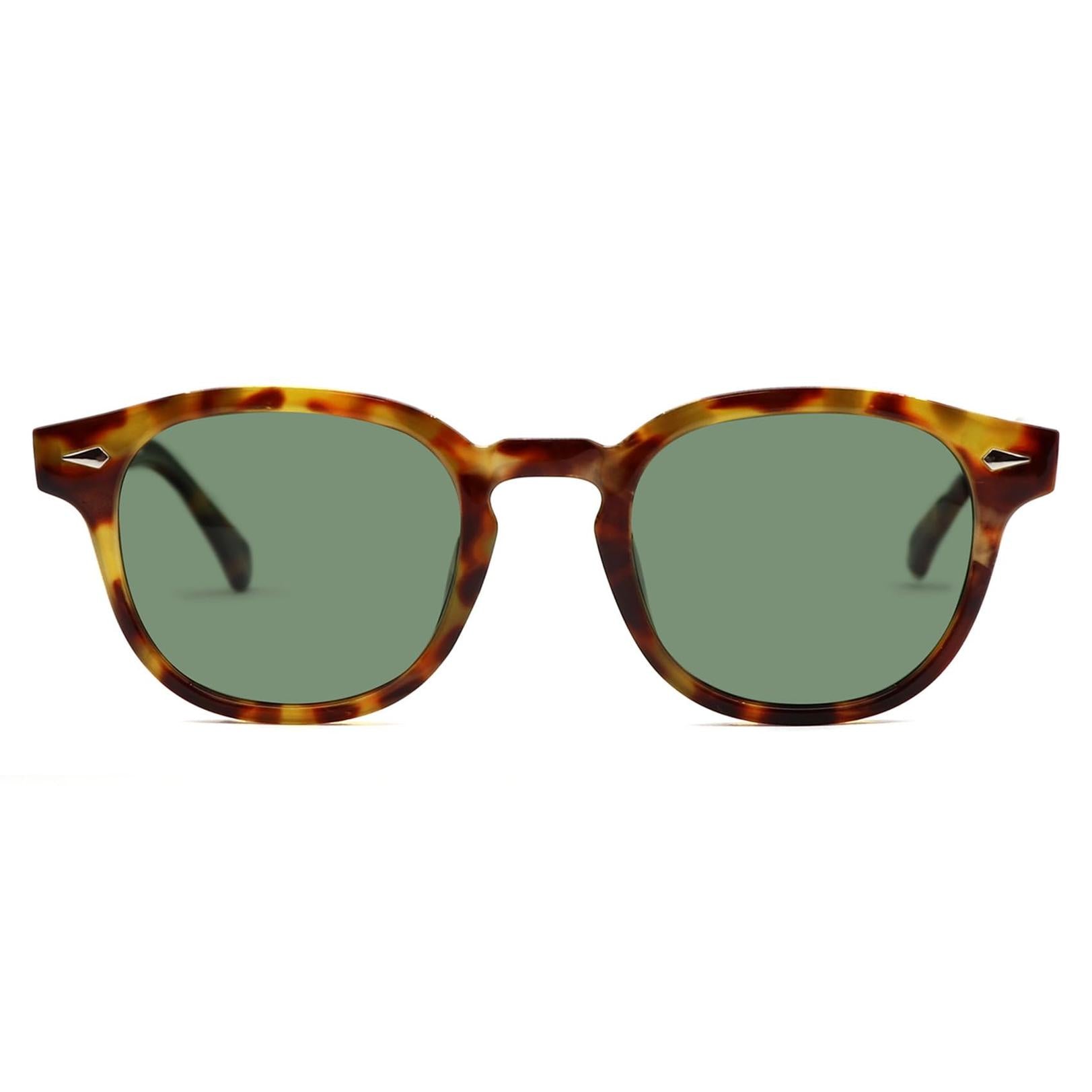 HWYYLX Retro Oval Polarized Sunglasses For Men Women, Vintage Depp Style Round Sunglasses, Fashion UV400 Protection Tinted Lens Carnival Sun Glasses