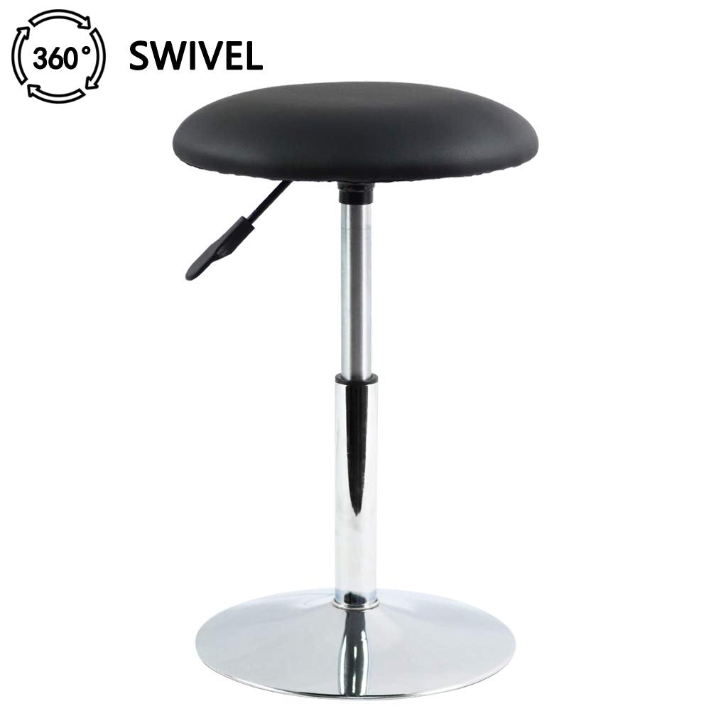 Scaun FURWOO rotund reglabil, PU leather, negru