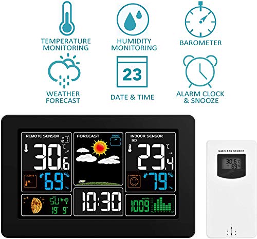 Statie meteo wireless cu ceas alarma MSF Kalawen, barometru, prognoza