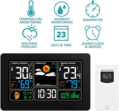 Statie meteo wireless cu ceas alarma MSF Kalawen, barometru, prognoza