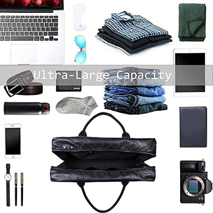 Geanta de calatorie din piele impermeabila, compartiment mare carry-on