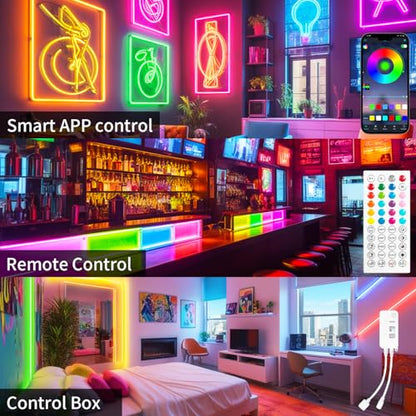 Banda LED Neon RGB 10m iNextStation, 24V waterproof, Music Sync, control aplicatie