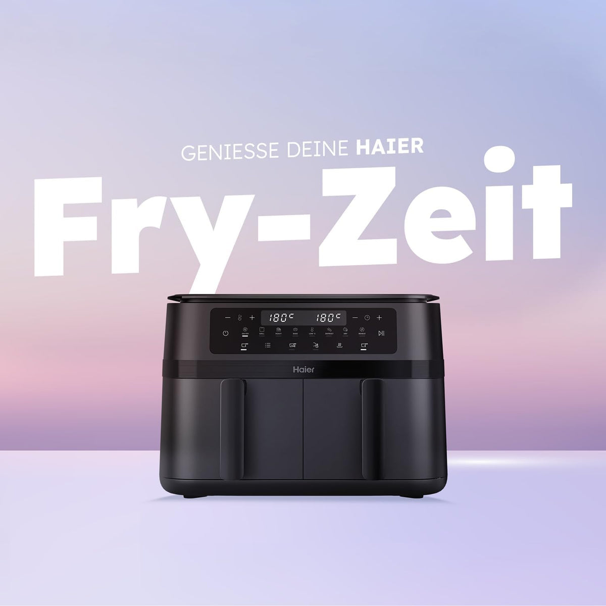 Friteuza cu aer cald Haier cu 2 camere, 11 L, 9 portii