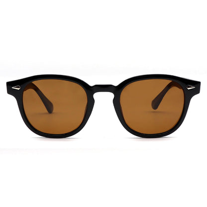 HWYYLX Retro Oval Polarized Sunglasses For Men Women, Vintage Depp Style Round Sunglasses, Fashion UV400 Protection Tinted Lens Carnival Sun Glasses
