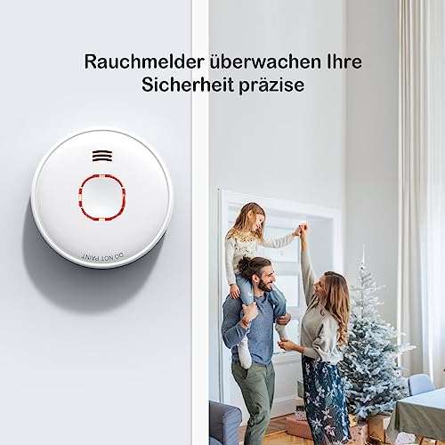 Detector de fum cu baterie inclusa si inlocuibila, alarma de incendiu cu indicator LED si buton de silentios, conform standard EN 14604, set 4 bucati